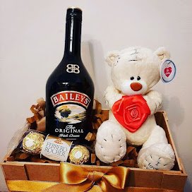 BOX BOTELLA DE BAILEYS CON OSO S/169.00